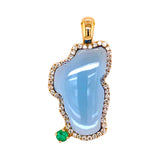 Medium 14 Karat Yellow and White Gold Pendant with a 3.22 Carat Lake T