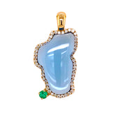 Medium 14 Karat Yellow and White Gold Pendant with a 3.22 Carat Lake T