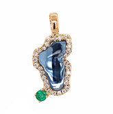 Small 14 Karat Yellow Gold Lake Tahoe Pendant with Hydro Topaz