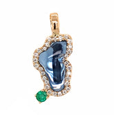Small 14 Karat Yellow Gold Lake Tahoe Pendant with Hydro Topaz
