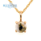 14 Karat Yellow Gold Pendant with One 6mm Round Gold Quartz Gemstone m