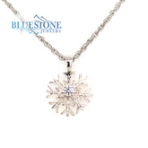 Sterling Silver Snowflake Pendant With One Round Cubic Zirconium
Come