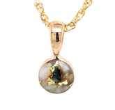 14 Karat Yellow Gold Pendant with One Round 6mm Gold Quartz from the S