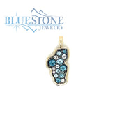 Small 14KYG Lake Tahoe Pendant w/ Blue Topazes & Diamonds