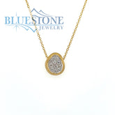 14K Yellow Gold 0.15cttw Pave Set Diamond Pendant on a 18 inch chain