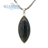 Sterling Silver Pendant with Medium Marquise Shaped Labradorite Gemsto