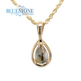 14 Karat Yellow Gold Pendant with Pear Cut Gold Quartz