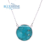Silver Lapis and Turquoise Reversable Necklace- 18 Inches