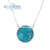 Silver Lapis and Turquoise Reversable Necklace- 18 Inches