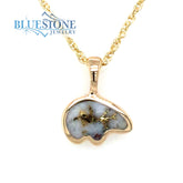 Small 14kt Yellow Gold Pendant with a Bear Shaped Gold Quartz