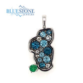 Small 14KWG Lake Tahoe Pendant w/ Assorted Topaz