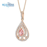 14 Karat Rose Gold Plated Sterling Silver Pendant with One 5mm x 7mm 1