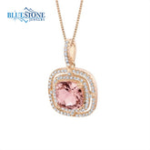 14 Karat Rose Gold Plated Sterling Silver Pendant with One 9mm x 9mm 4