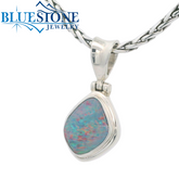 Small Sterling Silver Pendant w/ Australian Opal - 19"