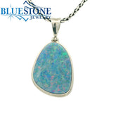 Large Silver Australian Opal Pendant- 17 Inches