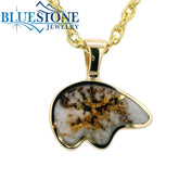 Large 14kt Yellow Gold Pendant with a California Bear Gold Quartz