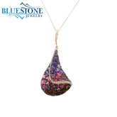 14KRG Pendant w/ Amethyst, Tourmaline, Garnet & Diamonds