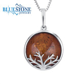 Silver Baltic Amber Pendant with Chain