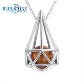 Silver Baltic Amber Pendant with Chain