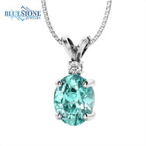 14kt White Gold Pendant with Paraiba Tourmaline and Diamond