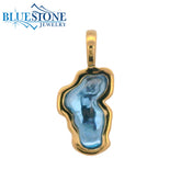 Small 14kt Yellow Gold Topaz Lake Tahoe Pendant