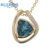 14kt Yellow Gold Topaz and Diamond Pendant