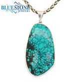 Sterling Silver Pendant with an XL Natural Turquoise - 20"