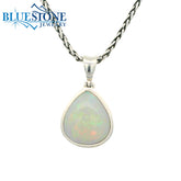 Medium Silver Pendant w/ Trillion Cut Ethiopian Opal - 18" Petite