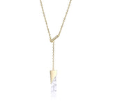18KY Gold Plated Necklace w/ Howlite & CZ Gemstones - 20"