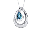 Sterling Topaz Pendant on 18 Inch Chain