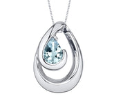 Sterling Silver Aquamarine Pendant with 18 Inch Chain