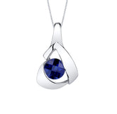 Sterling Silver Sapphire Pendant with 18 Inch Chain