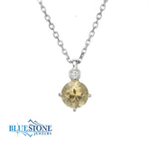 Silver Citrine & Diamond Necklace- November Birthstone