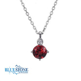 Silver Garnet & Diamond Necklace- January Birthstone