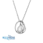 Silver Pearl Necklace- 20 inches