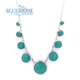 Silver Reversible Necklace with Turquoise & Lapis- 17.75"