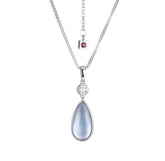 Sterling Silver Necklace w/ Topaz, Mother of Pearl & CZ - 20"