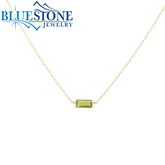 14kt Yellow Gold Solitaire Tourmaline Necklace