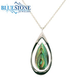 Sterling Silver Necklace w/ Abalone -20.5 Inches