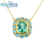 18kt Yellow Gold Necklace with Tourmaline and Topaz- 18"