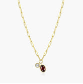 14KYG Plated January Birthstone Necklace w/ Lab Diamond - 18"