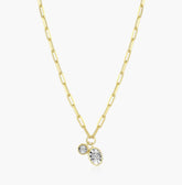 14KYG Plated April Birthstone Necklace w/ Lab Diamond - 18"