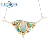 Sterling Silver and 22 Karat Yellow Gold Vermeil Pendant with Three Am