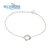 Silver Bracelet with CZs- 8 inches
