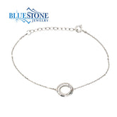 Silver Bracelet with CZs- 8 inches