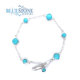 Sterling Silver Turquoise Bracelet- 8 Inches