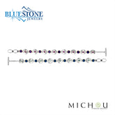 Silver & Gold Reversible Bracelet with Amethysts and Topaz- 7"