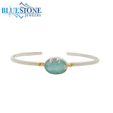 Silver & Gold Bracelet with Amazonite