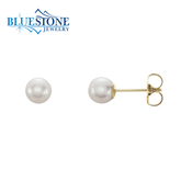 14KYG Stud Pearl Earrings - 5-5.5mm