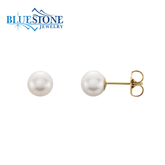 14KYG Stud Pearl Earrings - 6-6.5mm